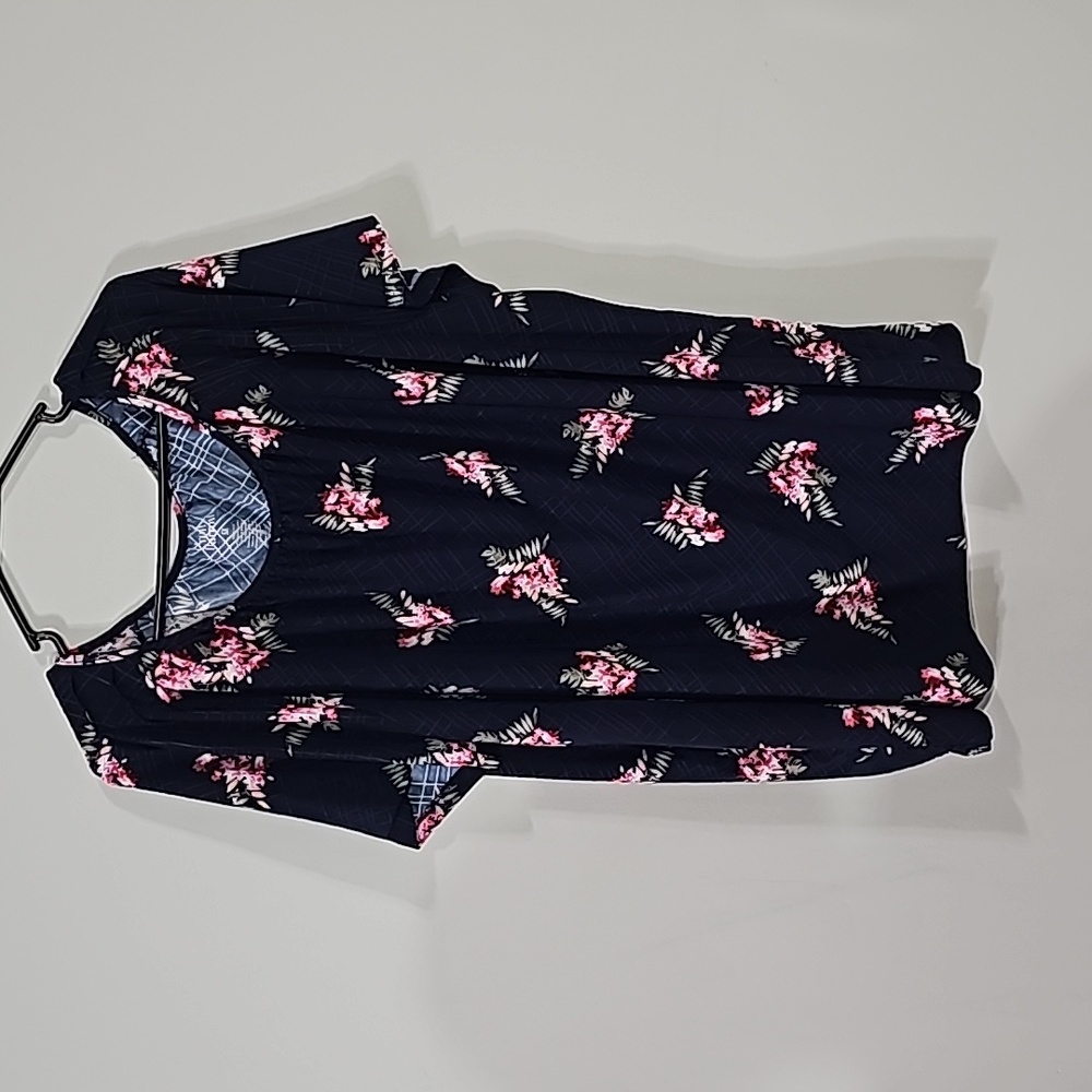 Croft & Borrow Plus Shirt 3x Dark Blue Floral